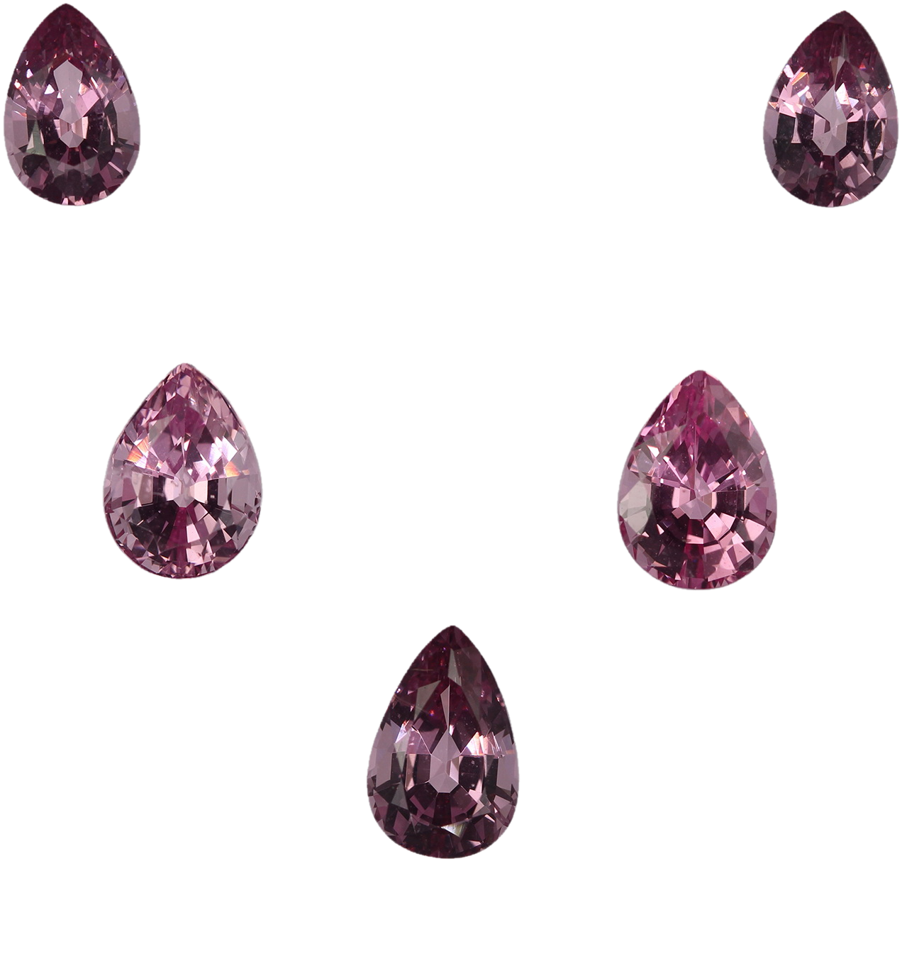 3.82ct Pear Shape Medium Pink Spinel Suite
