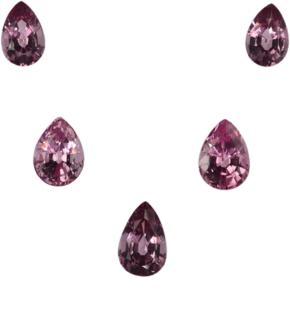 3.82ct Pear Shape Medium Pink Spinel Suite