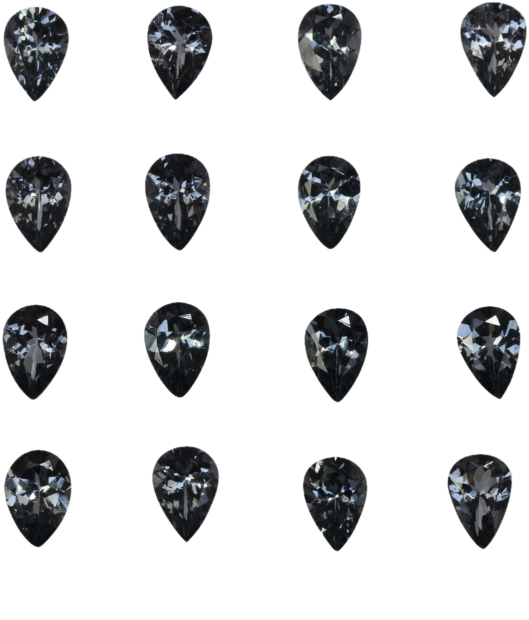 6x4mm Pear Shape Medium Grey Spinel