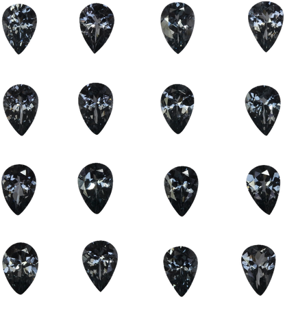 6x4mm Pear Shape Medium Grey Spinel