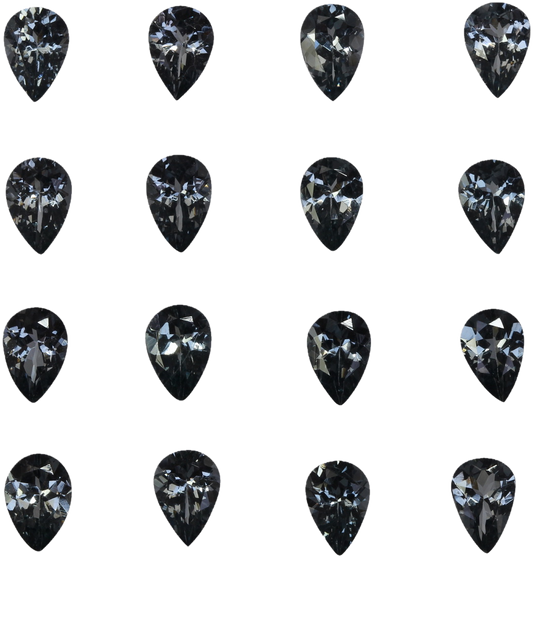 6x4mm Pear Shape Medium Grey Spinel