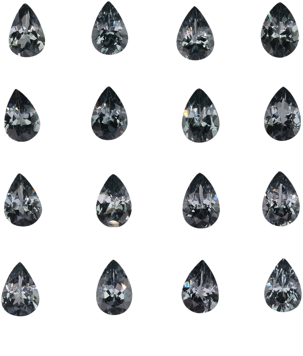 6x4mm Pear Shape Medium Grey Spinel