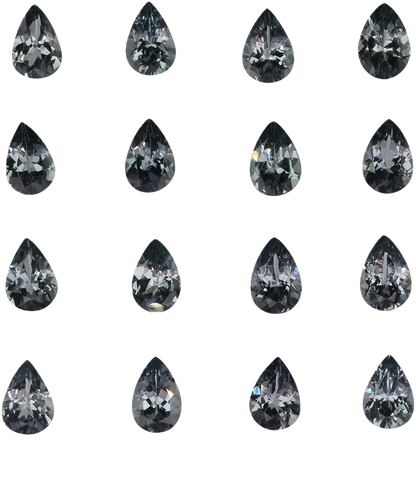 6x4mm Pear Shape Medium Grey Spinel