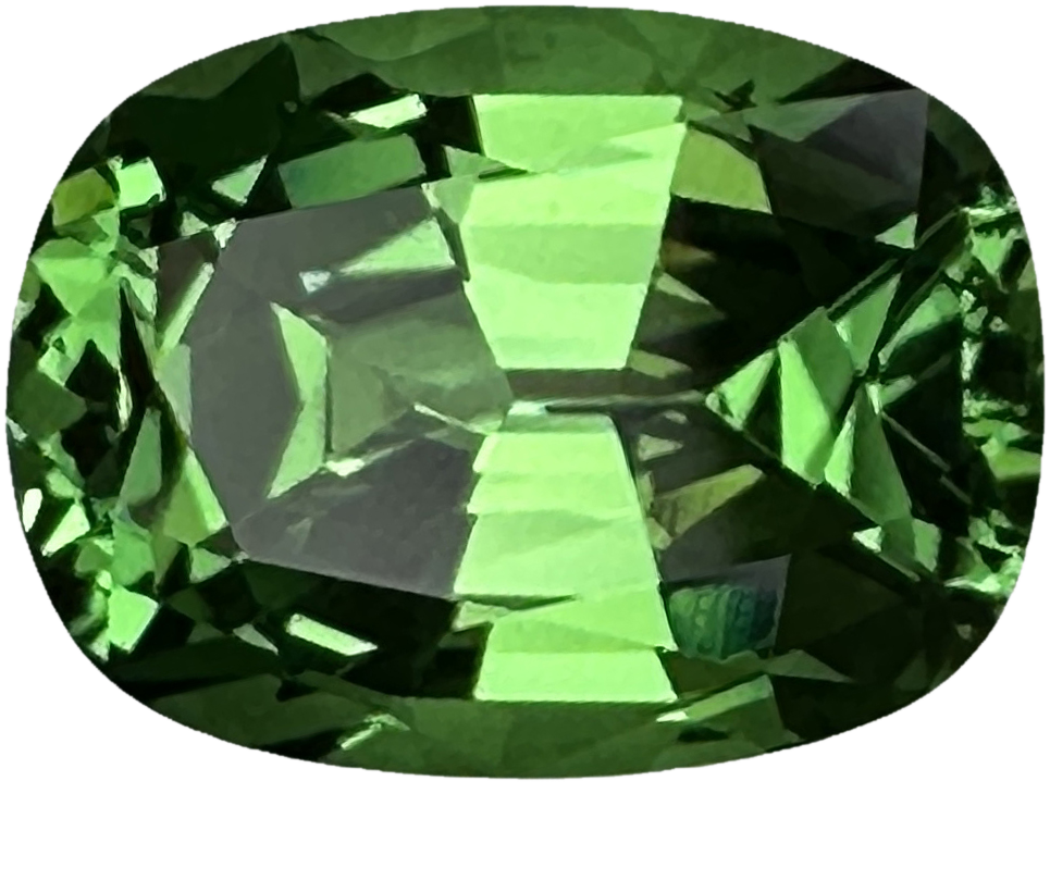 3.11ct Cushion Bright Green Tsavorite