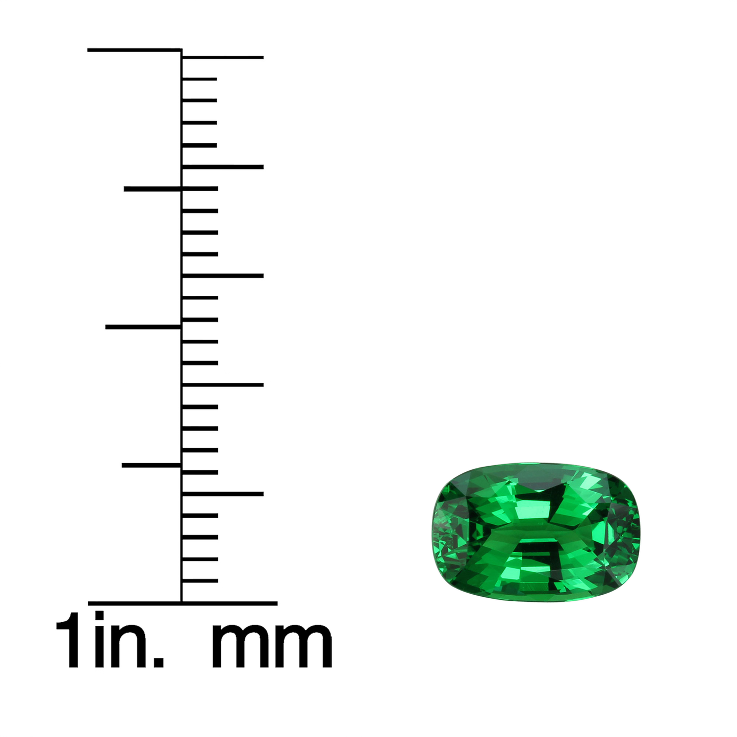 2.54ct Cushion Gem Quality - Fine Intense Green Tsavorite