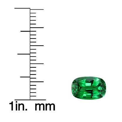 2.54ct Cushion Gem Quality - Fine Intense Green Tsavorite