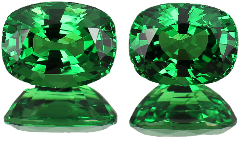 4ct Cushion Fine Intense Green Tsavorite