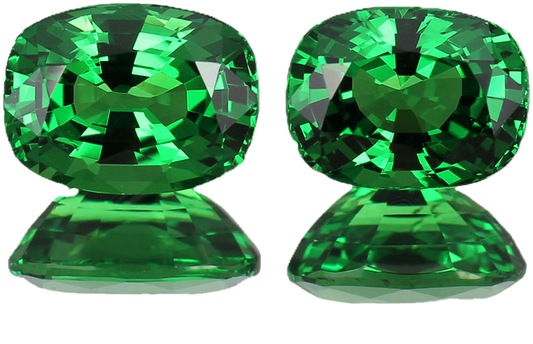 4ct Cushion Fine Intense Green Tsavorite