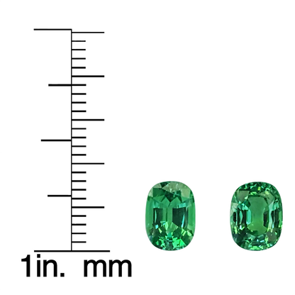 8x6mm Cushion Bright Green Tsavorite