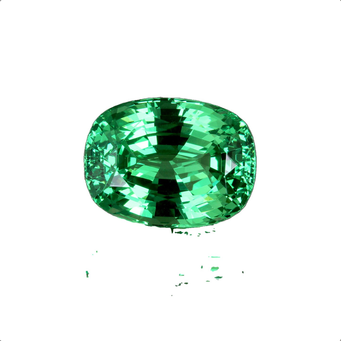 10.5ct Cushion Bright Green Tsavorite