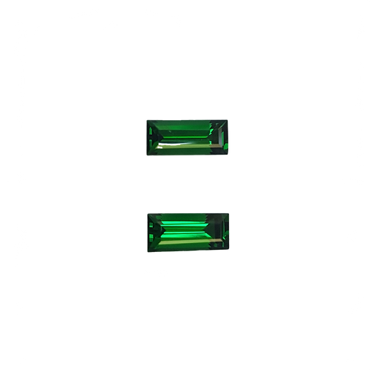 7.5x3.5mm Baguette Fine Intense Green Tsavorite Pair
