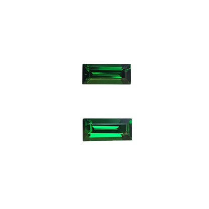 7.5x3.5mm Baguette Fine Intense Green Tsavorite Pair