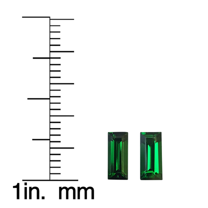 7.5x3.5mm Baguette Fine Intense Green Tsavorite Pair