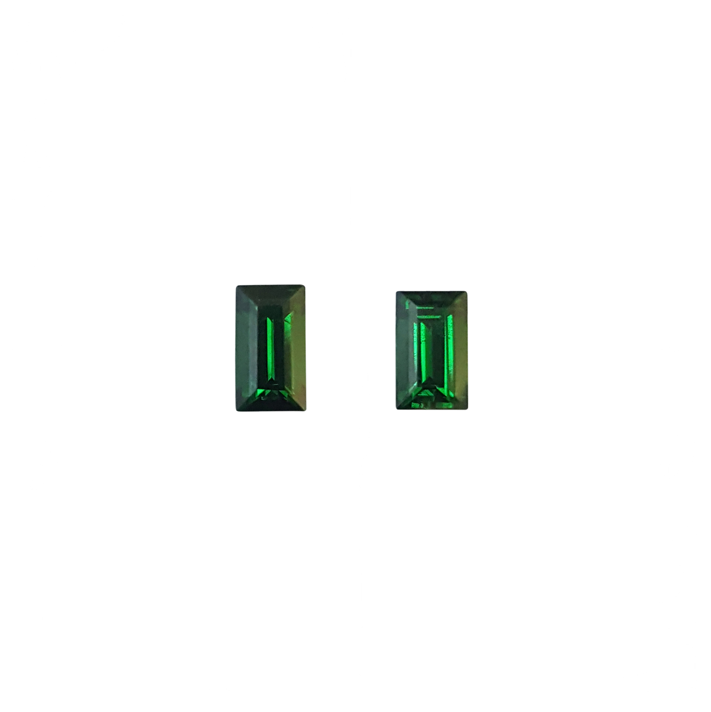 6.5x3.7mm Baguette Deep Saturated Green Tsavorite Pair