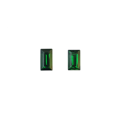 6.5x3.7mm Baguette Deep Saturated Green Tsavorite Pair