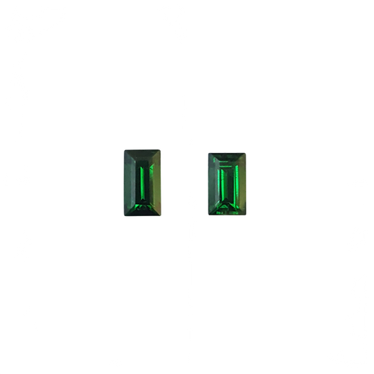 6.5x3.7mm Baguette Deep Saturated Green Tsavorite Pair