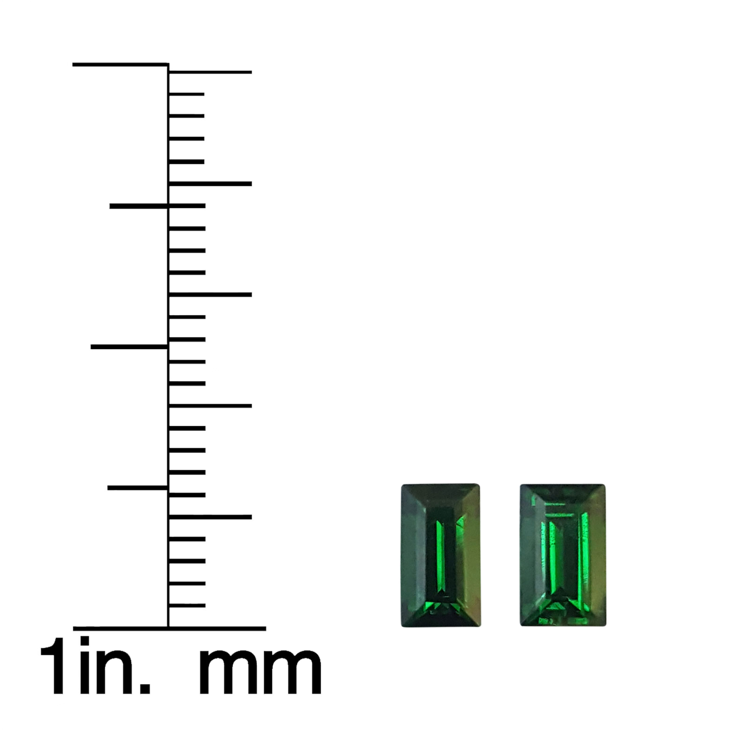 6.5x3.7mm Baguette Deep Saturated Green Tsavorite Pair