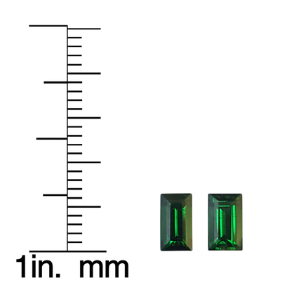 6.5x3.7mm Baguette Deep Saturated Green Tsavorite Pair