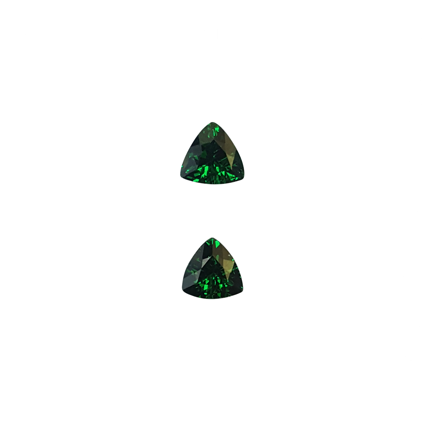 5.5mm Trillion Deep Saturated Green Tsavorite