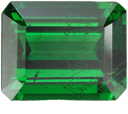 3.42ct Emerald Cut Fine Saturated Green Tsavorite