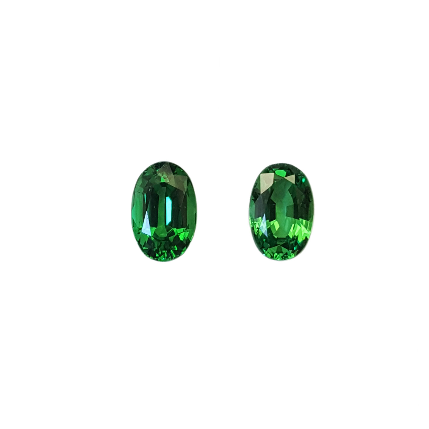 Oval Bright Green Tsavorite Pair