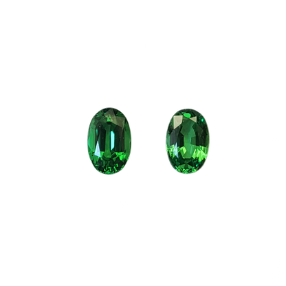 Oval Bright Green Tsavorite Pair