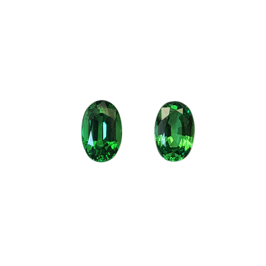 Oval Bright Green Tsavorite Pair