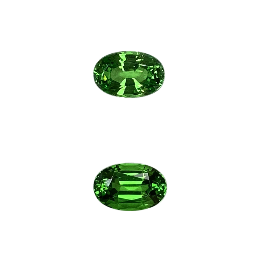 Oval Bright Green Tsavorite Pair
