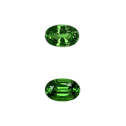 Oval Bright Green Tsavorite Pair