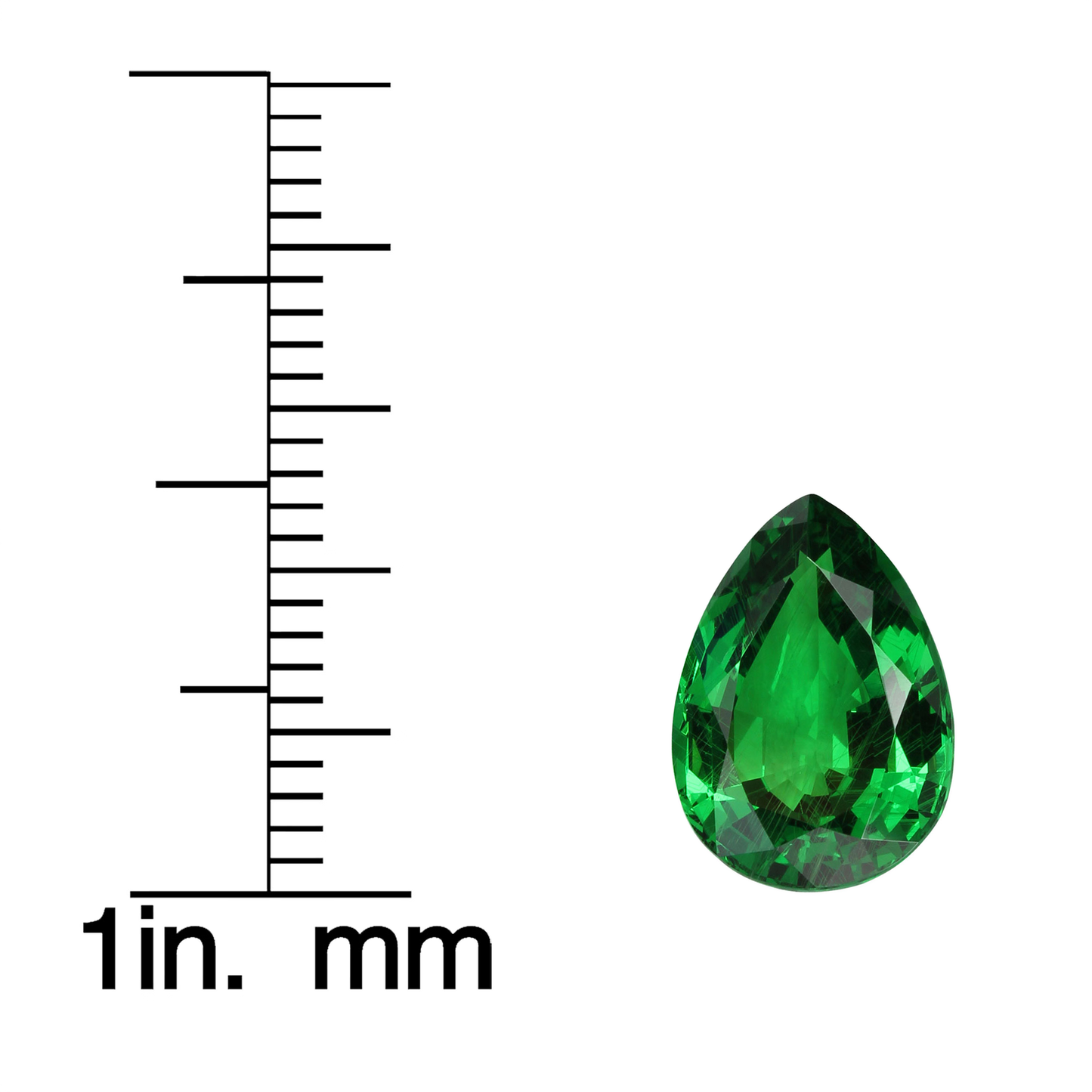 12.7x9mm Pear Shape Fine Intense Green Tsavorite