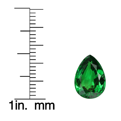12.7x9mm Pear Shape Fine Intense Green Tsavorite