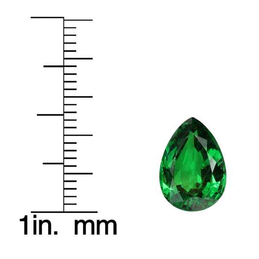 12.7x9mm Pear Shape Fine Intense Green Tsavorite