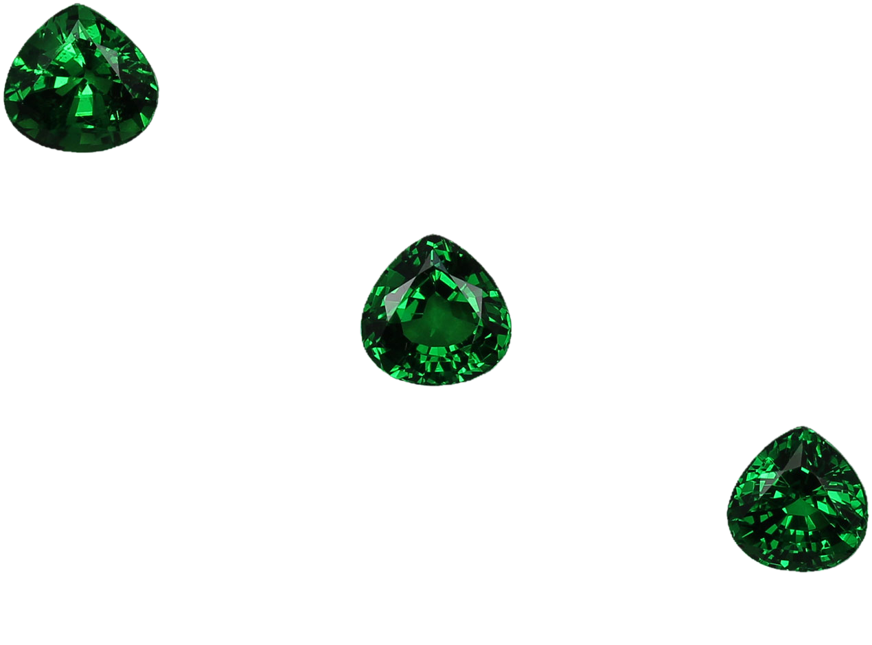 Onion Fine Intense Green Tsavorite Set