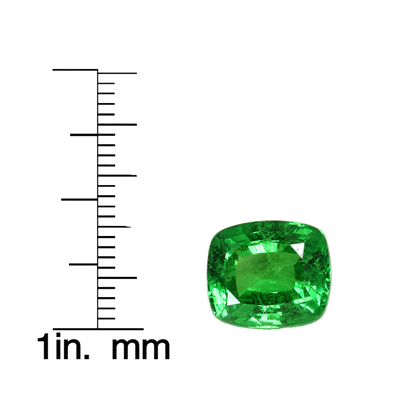 7.67ct Cushion Bright Yellowish Green Tsavorite