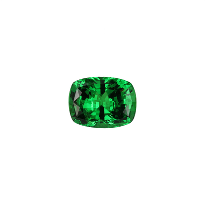 4.28ct Cushion Fine Intense Green Tsavorite