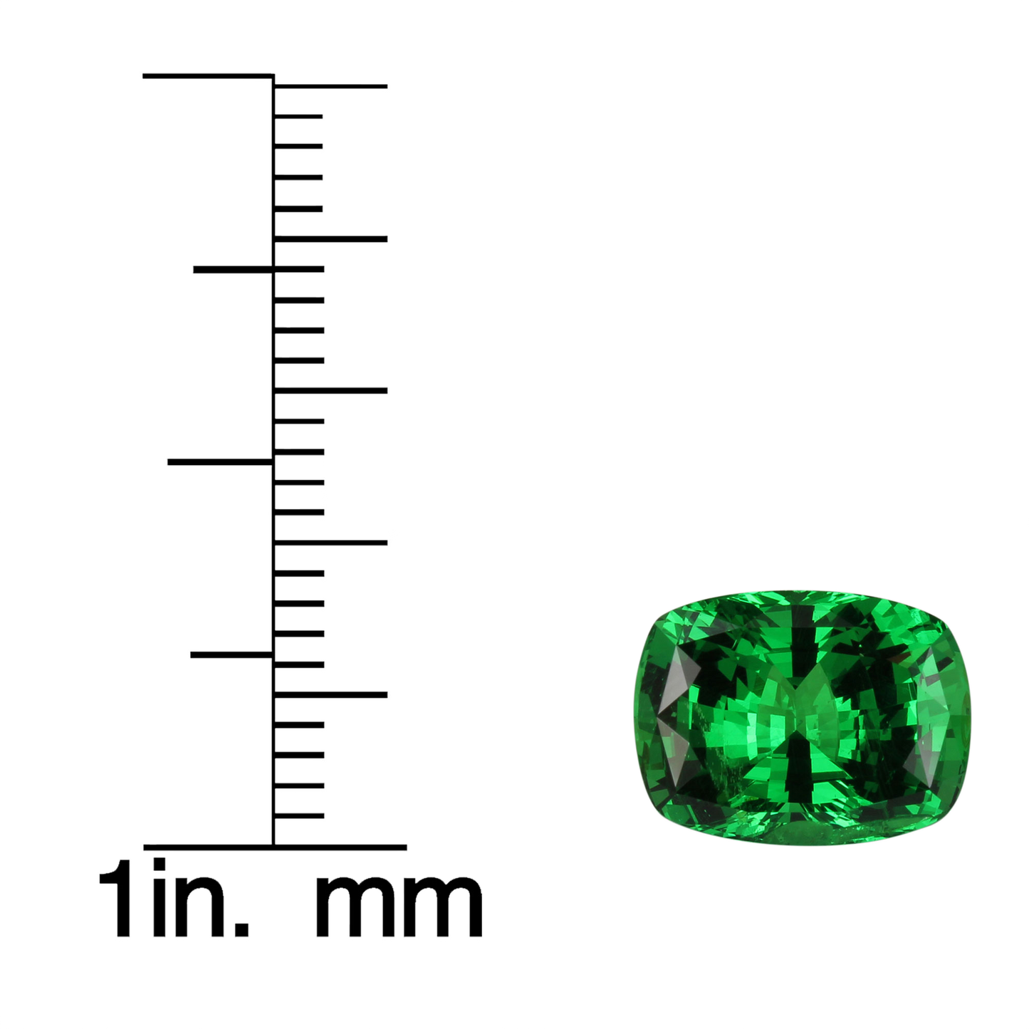 4.28ct Cushion Fine Intense Green Tsavorite