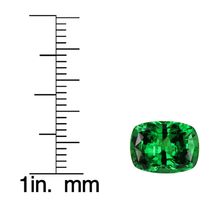 4.28ct Cushion Fine Intense Green Tsavorite