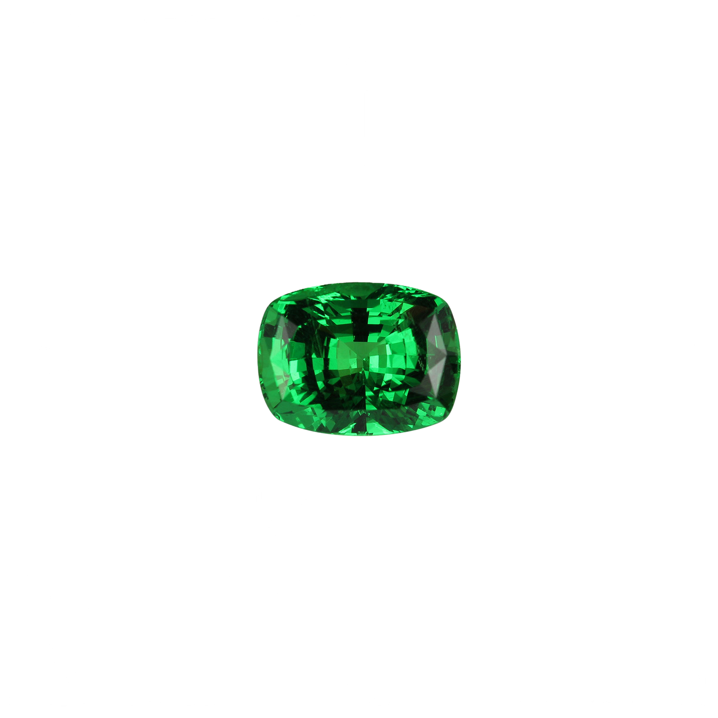 4.28ct Cushion Fine Intense Green Tsavorite