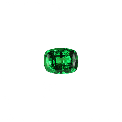4.28ct Cushion Fine Intense Green Tsavorite