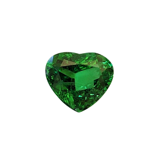 5.76ct Heart Shape Fine Intense Green Tsavorite