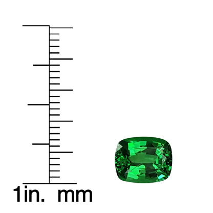 2.97ct Cushion Fine Intense Green Tsavorite