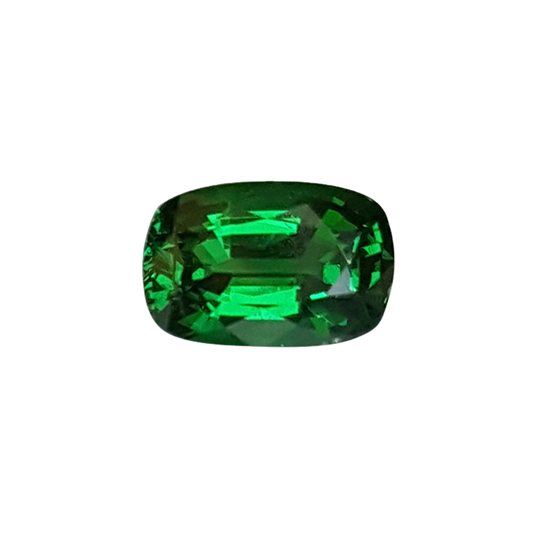 1.38ct Cushion Fine Intense Green Tsavorite
