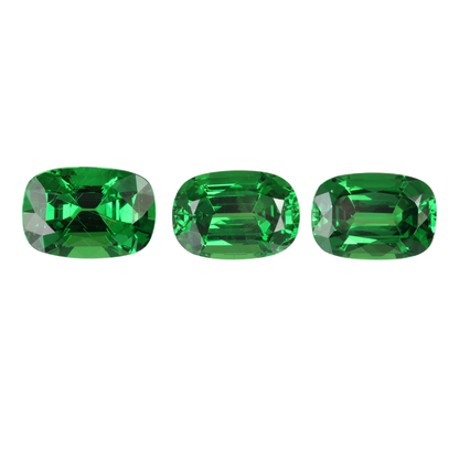 10.22ct Cushion Fine Intense Green Tsavorite Set