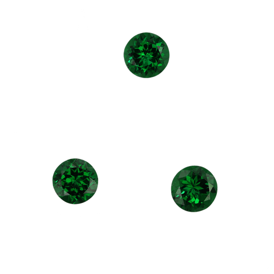 6.25mm Round Fine Intense Green Tsavorite Pair