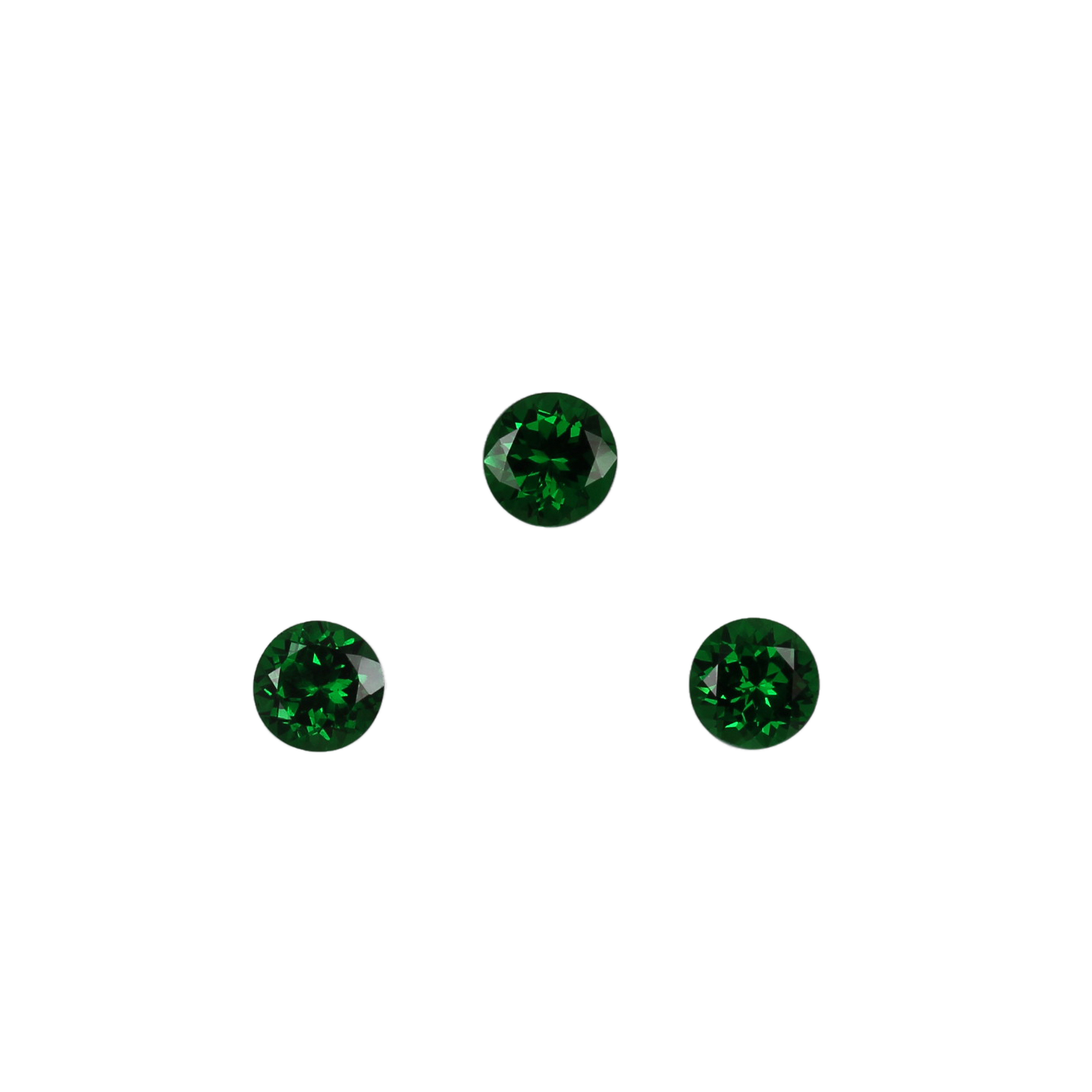 6.25mm Round Fine Intense Green Tsavorite Pair