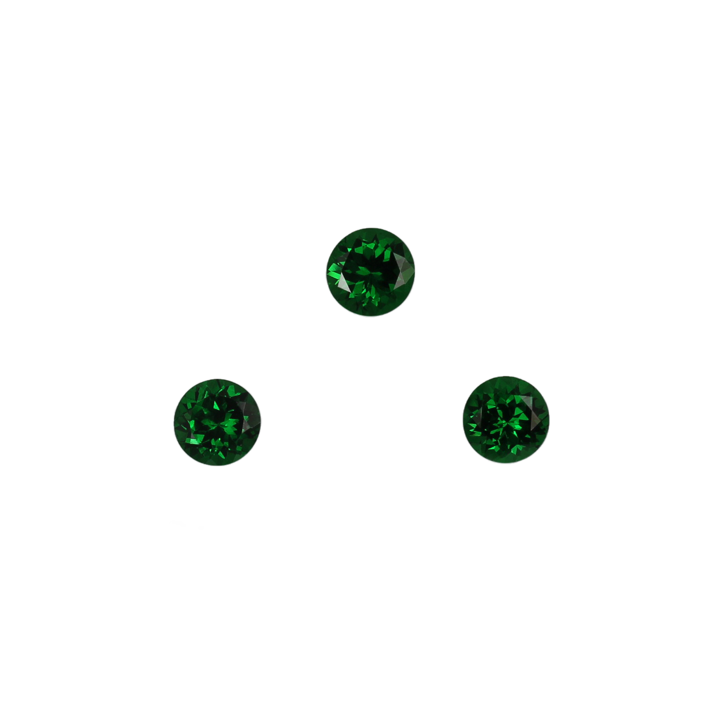 6.25mm Round Fine Intense Green Tsavorite Pair