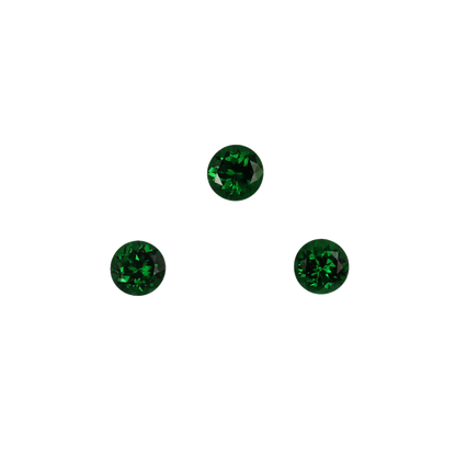 6.25mm Round Fine Intense Green Tsavorite Pair