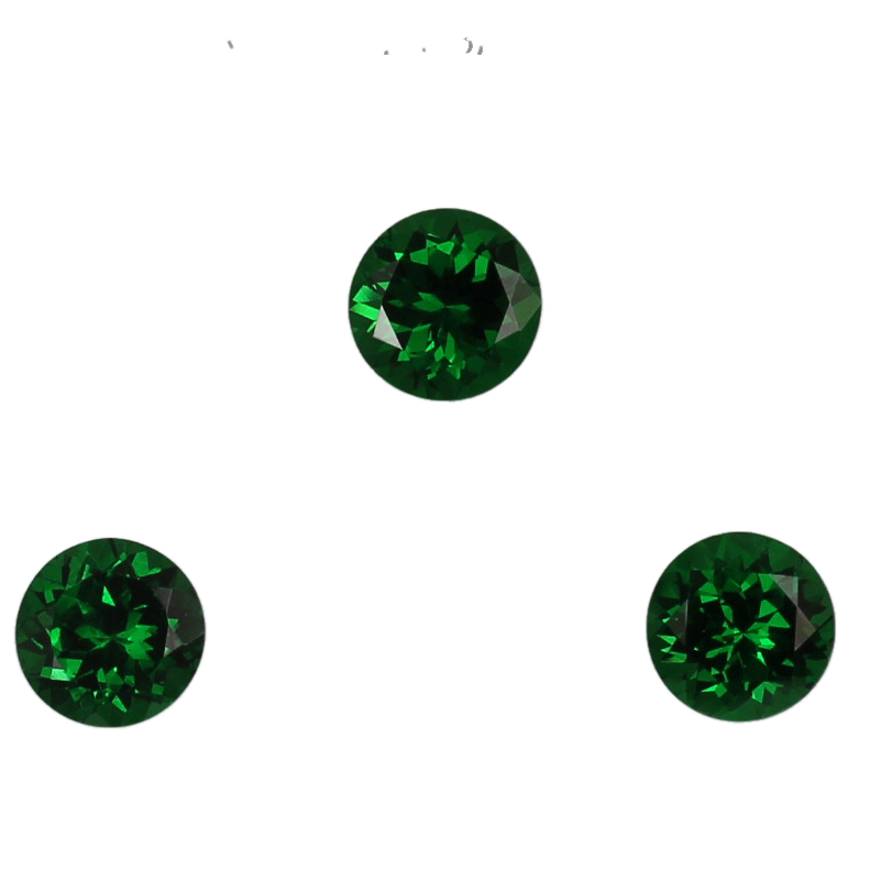6.25mm Round Fine Intense Green Tsavorite Pair