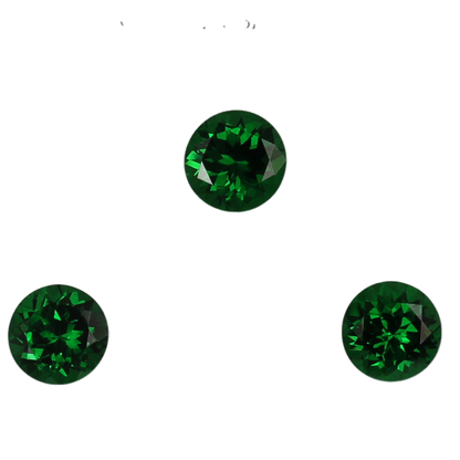 6.25mm Round Fine Intense Green Tsavorite Pair