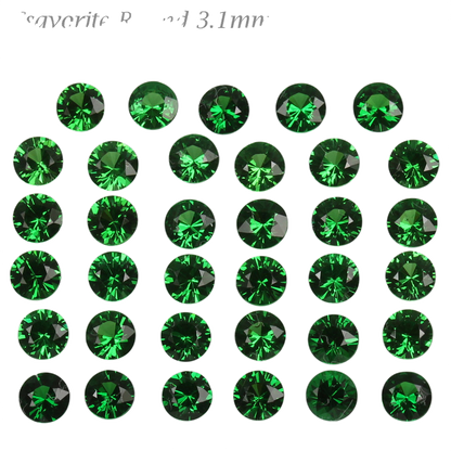 3.1mm Round Fine Saturated Green Tsavorite